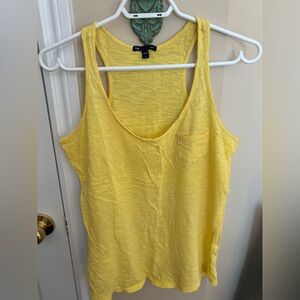 GAP Yellow Scoop Neck Tank with Pocket